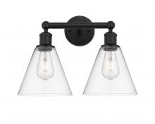  616-2W-BK-GBC-82 - Berkshire - 2 Light - 17 inch - Matte Black - Bath Vanity Light