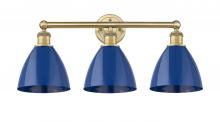  616-3W-BB-MBD-75-BL - Plymouth - 3 Light - 26 inch - Brushed Brass - Bath Vanity Light