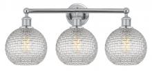  616-3W-PC-G122C-8CL - Athens - 3 Light - 26 inch - Polished Chrome - Bath Vanity Light