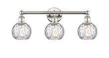  616-3W-PN-G1215-6 - Athens Water Glass - 3 Light - 24 inch - Polished Nickel - Bath Vanity Light