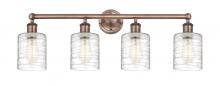  616-4W-AC-G1113 - Cobbleskill - 4 Light - 32 inch - Antique Copper - Bath Vanity Light