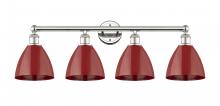  616-4W-PN-MBD-75-RD - Plymouth - 4 Light - 35 inch - Polished Nickel - Bath Vanity Light