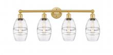  616-4W-SG-G557-6CL - Vaz - 4 Light - 33 inch - Satin Gold - Bath Vanity Light