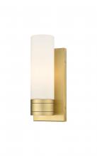  617-1W-BB-G617-8WH - Boreas - 1 Light - 5 inch - Brushed Brass - Sconce