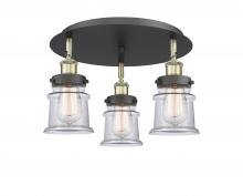  916-3C-BAB-G182S - Canton - 3 Light - 17 inch - Black Antique Brass - Flush Mount