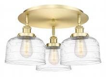  916-3C-SG-G713 - Bell - 3 Light - 20 inch - Satin Gold - Flush Mount