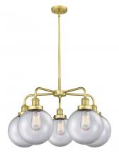  916-5CR-SG-G202-8 - Whitney - 5 Light - 27 inch - Satin Gold - Chandelier