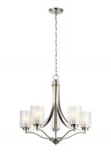 Generation Lighting 3137305-962 - Elmwood Park traditional 5-light indoor dimmable ceiling chandelier pendant light in brushed nickel