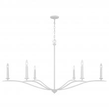  450661XW - 6-Light Elongated Chandelier in Textured White