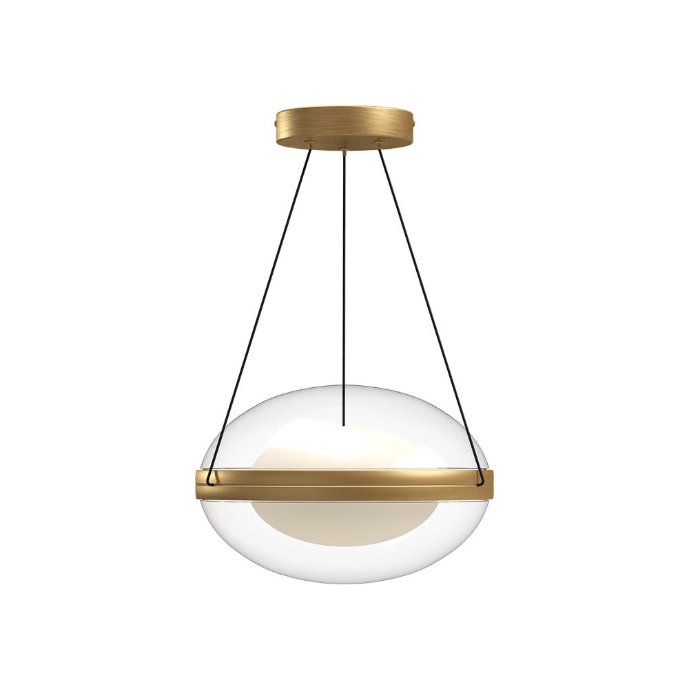 Virgo 12-in Brushed Gold/Opal Glass LED Pendant