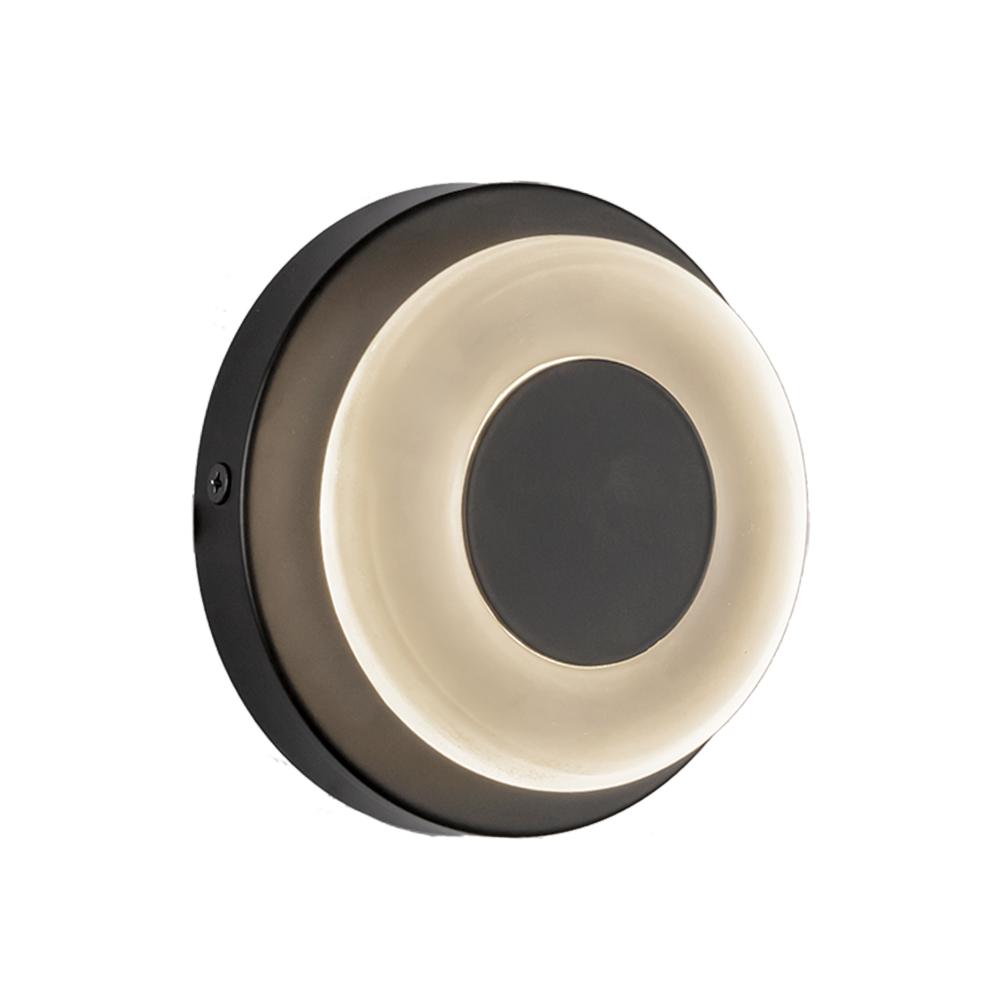 Stephord 4-in Black/Frosted Glass LED Wall Sconce