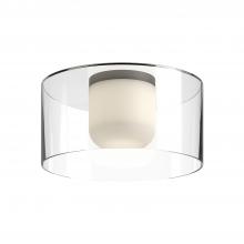  FM53512-BK/CL - Birch 12-in Black/Clear LED Flush Mount