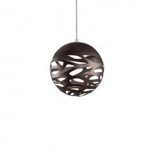  PD2507-BZ - Single LED Pendant with Organic Shaped Laser Cut Metal Sphere Shades