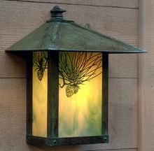 Arroyo Craftsman EW-12PFGW-VP - 12" evergreen flush wall mount with pine needle filigree