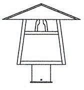 Arroyo Craftsman CP-12TWO-AB - 12" carmel post mount with t-bar overlay