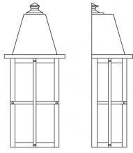 Arroyo Craftsman HW-8LWO-AC - 8" hartford long body flush wall mount