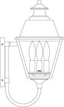 Arroyo Craftsman INB-8MRCLR-S - 8" inverness wall mount with metal roof