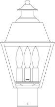 Arroyo Craftsman INP-8MRRM-AC - 8" inverness post mount with metal roof