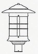 Arroyo Craftsman NP-14F-RC - 14" newport post mount fixture