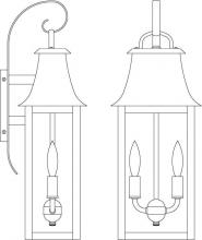 Arroyo Craftsman ORB-8RM-BZ - 8" orpington wall mount