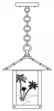 Arroyo Craftsman TRH-9PTF-BK - 9" timber ridge pendant with palm tree  filigree