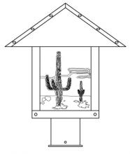 Arroyo Craftsman TRP-12CTCS-AB - 12" timber ridge post mount with cactus  filigree