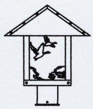 Arroyo Craftsman TRP-12GSF-AB - 12" timber ridge post mount with goose filigree