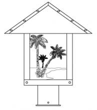 Arroyo Craftsman TRP-12PTF-BK - 12" timber ridge post mount with palm tree  filigree