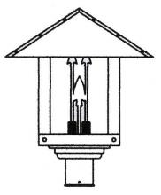 Arroyo Craftsman TRP-16ARF-AB - 16" timber ridge post mount with arrow filigree