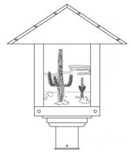 Arroyo Craftsman TRP-16CTCS-P - 16" timber ridge post mount with cactus  filigree