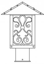 Arroyo Craftsman TRP-9ASAM-AC - 9" timber ridge post mount with ashbury  filigree