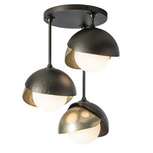 Hubbardton Forge 121374-SKT-14-86-GG0711 - Brooklyn 3-Light Double Shade Semi-Flush