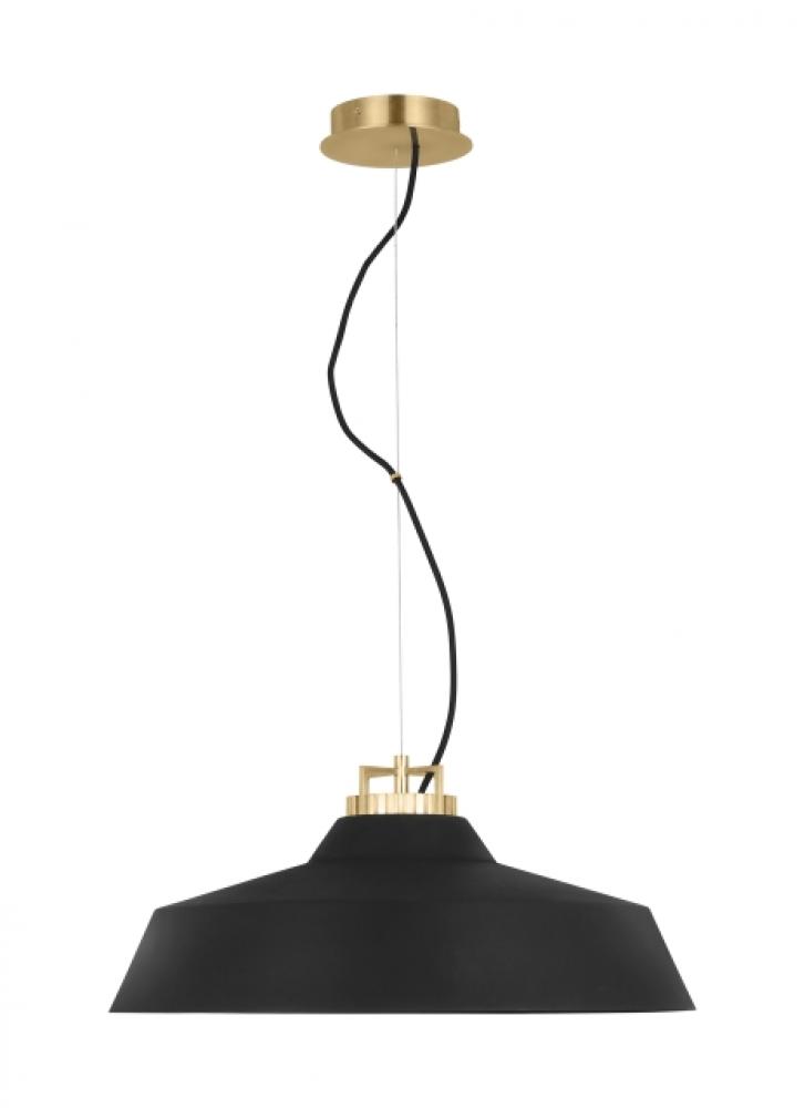 The Forge X-Large Short 1-Light Damp Rated Integrated Dimmable LED Ceiling Pendant in Natural Brass