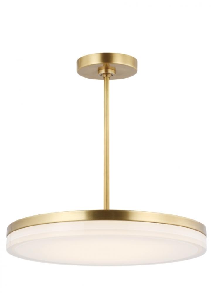 Modern Wyatt dimmable LED Large Ceiling Pendant Light in a Natural Brass/Gold Colored finish