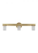  KWBA27527NB - Kelly Wearstler Esfera 3-light dimmable LED medium bath vanity with natural brass finish