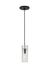  SLPD277CB-L - Sean Lavin Horizon 1-Light dimmable small accent pendant with nightshade black finish & glass shade