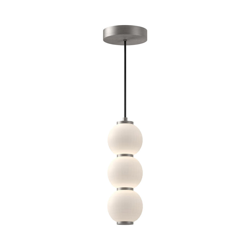 Bijou 7-in Brushed Nickel/Opal Matte Glass LED Pendant