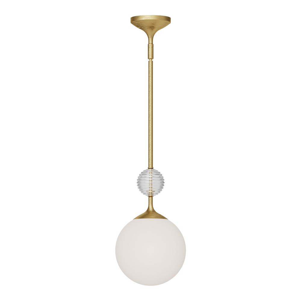 Celia 8-in Brushed Gold/Opal Glass 1 Light Pendant