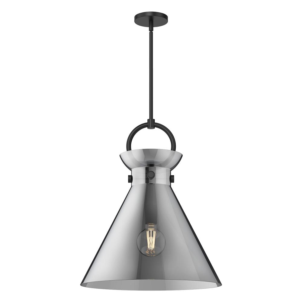 Emerson 18-in Matte Black/Smoked 1 Light Pendant