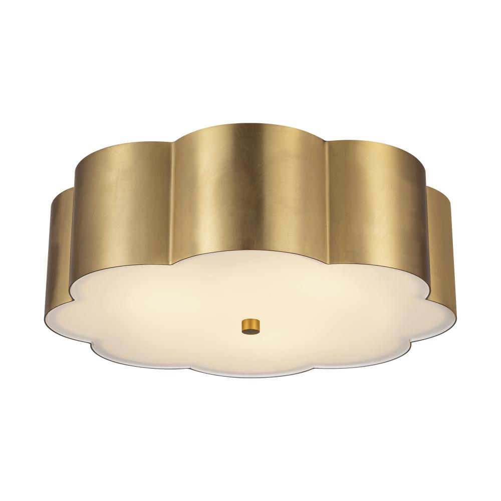 Blossom 14-in Brushed Gold Socket Flush Mount