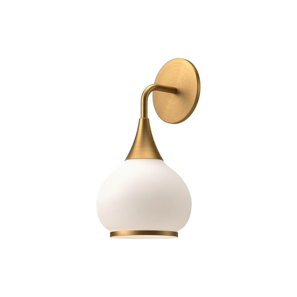 Hazel 6-in Aged Gold/Opal Matte Glass 1 Light Wall/Vanity