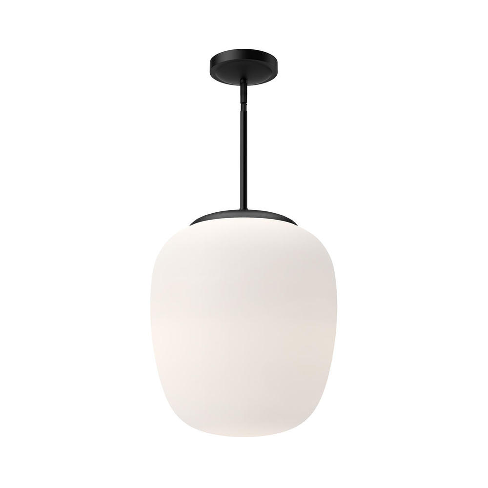 Holden 14-in Matte Black/Opal Matte Glass 1 Light Pendant