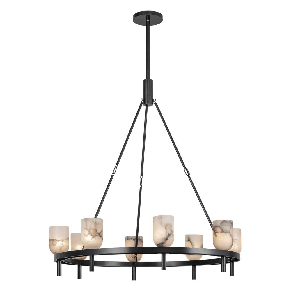 Lucian 36-in Urban Bronze/Alabaster 8 Lights Chandeliers