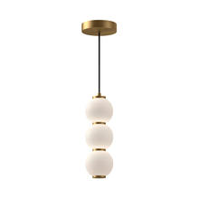 Alora Lighting PD530313AGOP - Bijou 7-in Aged Gold/Opal Matte Glass LED Pendant