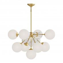 Alora Lighting CH415331BGOP - Celia 31-in Brushed Gold/Opal Glass 9 Lights Chandeliers