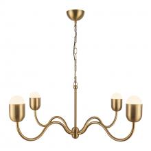  CH558439BGOP - Effie 39-in Brushed Gold/Opal Glass Socket Chandelier