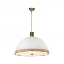  PD331024MWVB - Doral 24-in Matte White/Vintage Brass 3 Lights Pendant