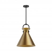 Alora Lighting PD412014MBAG - Emerson 14-in Matte Black/Aged Gold 1 Light Pendant