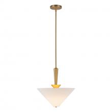  PD497016BGWL - Bridgette 16-in Brushed Gold/White Linen Socket Pendant