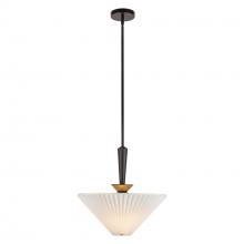  PD497016MBFW - Bridgette 16-in Matte Black/Folded White Socket Pendant